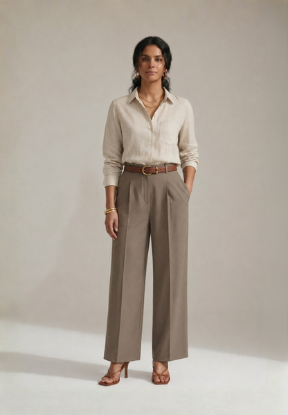 BEIGE KHADI COTTON SHIRT
