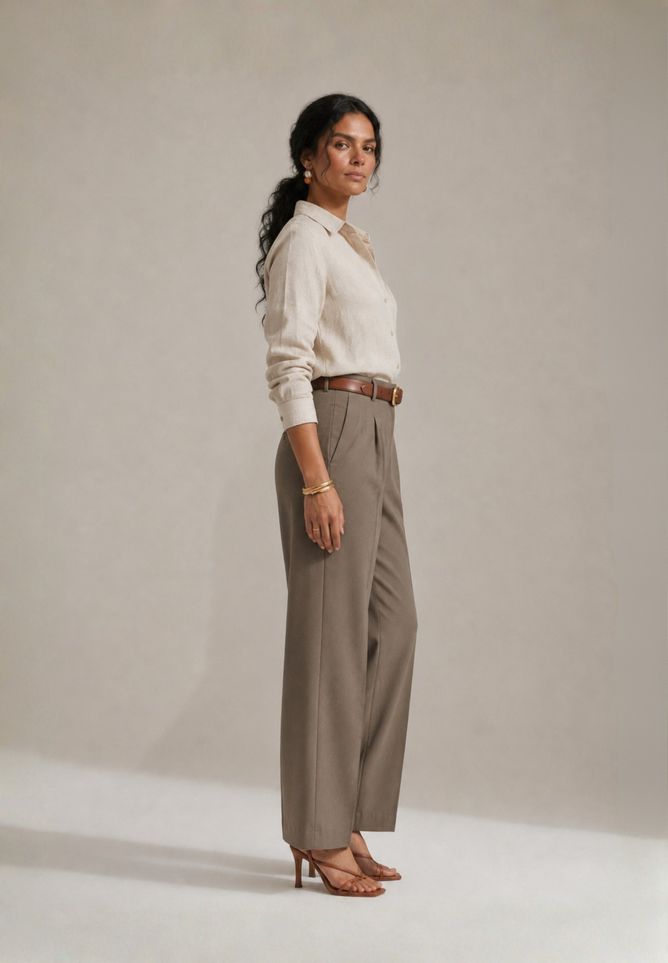 BEIGE KHADI COTTON SHIRT