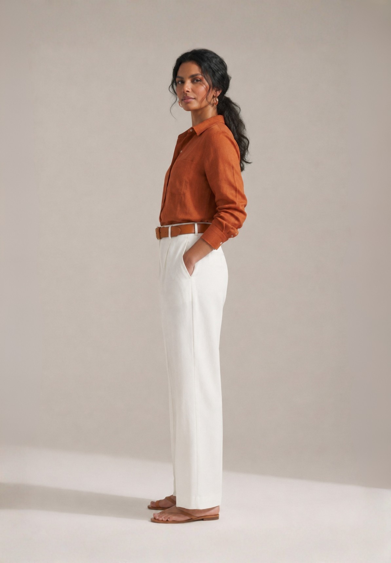 RUST COTTON SHIRT