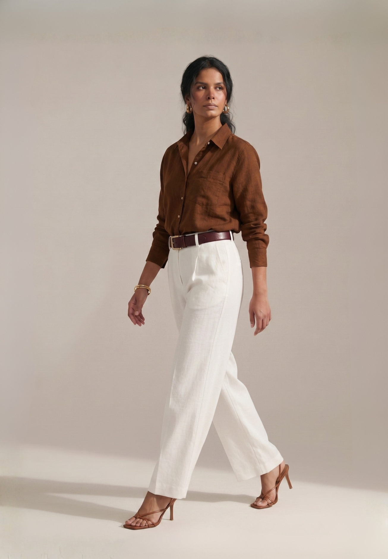 BROWN COTTON SHIRT