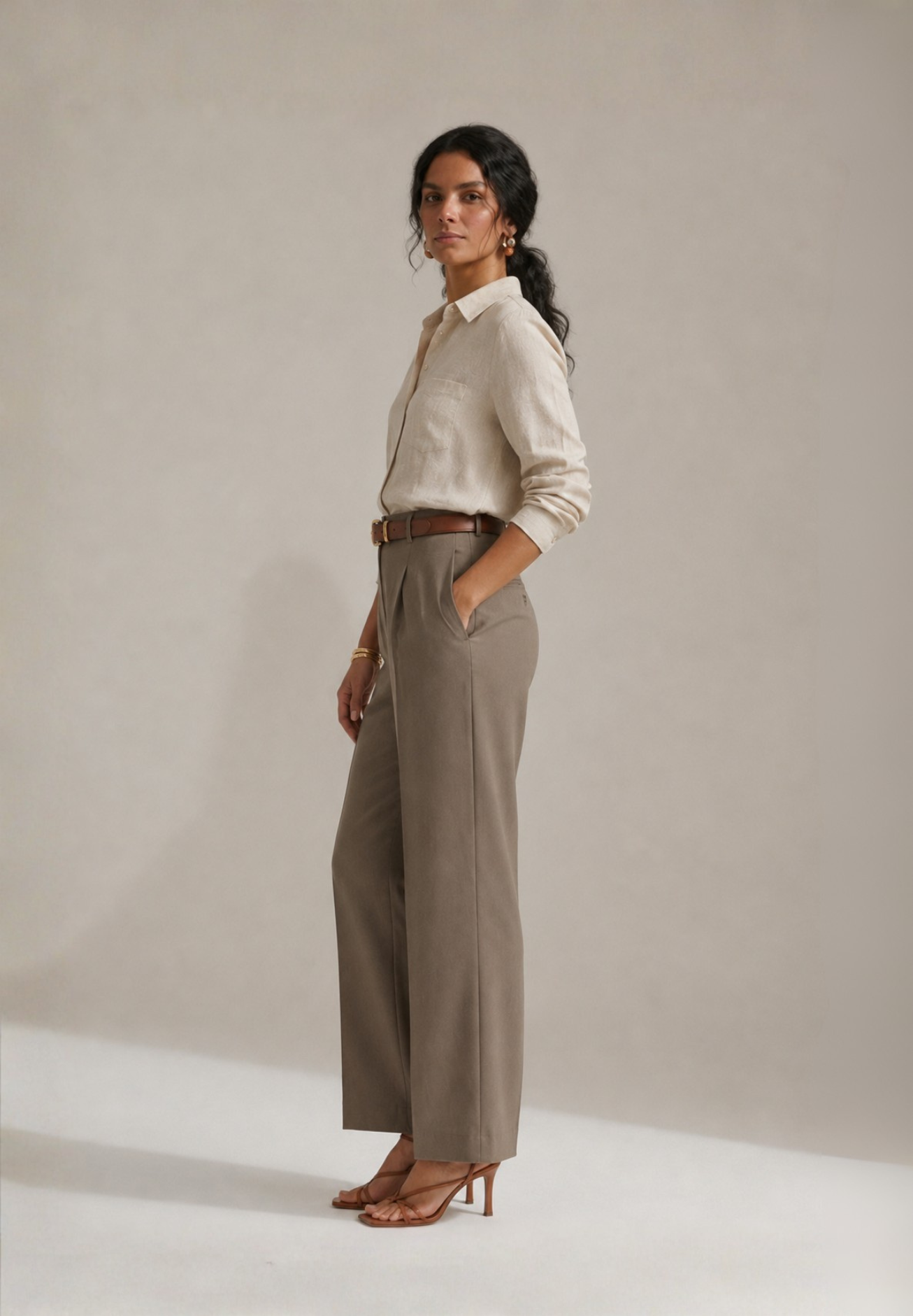 BEIGE KHADI COTTON SHIRT