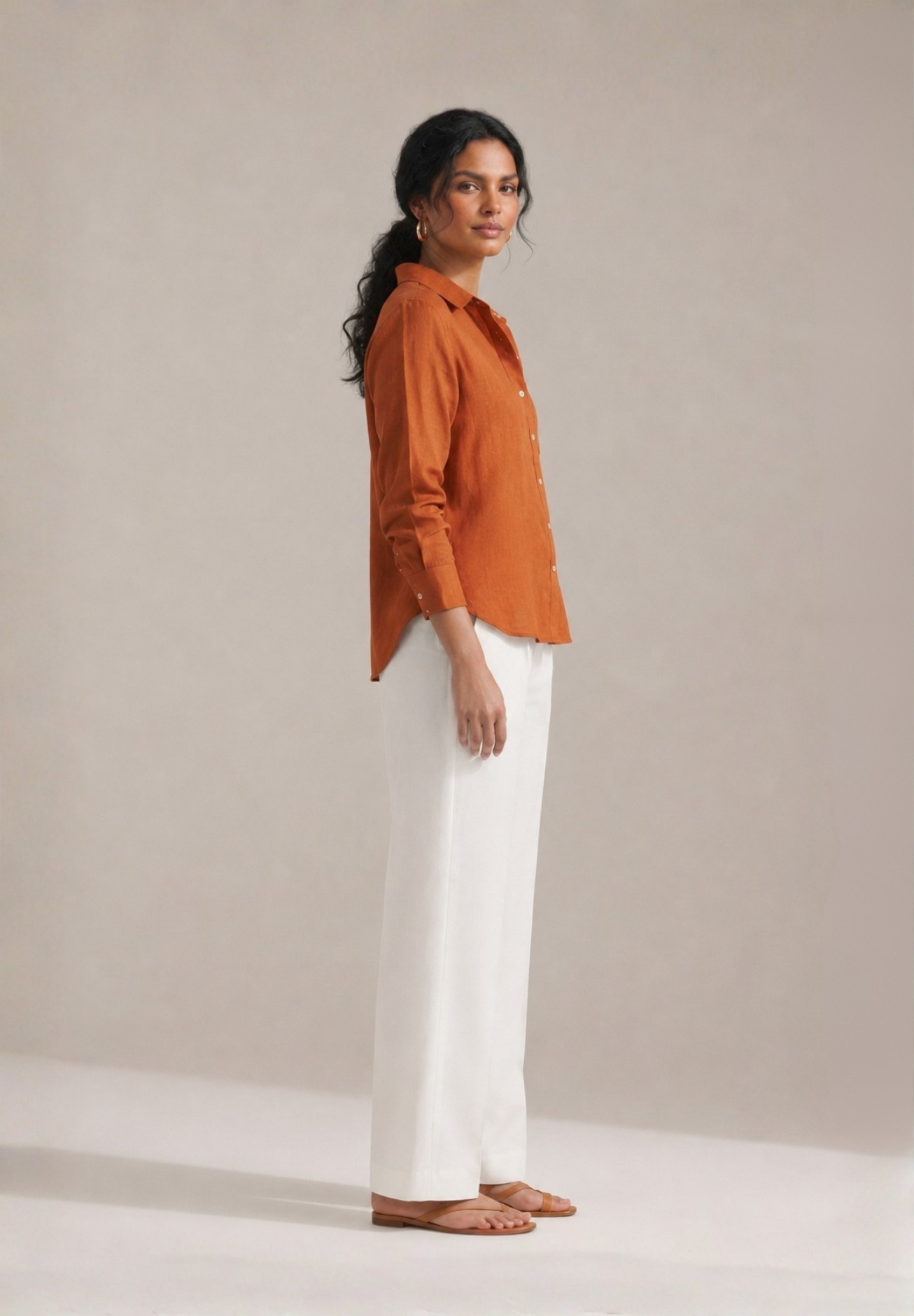 RUST COTTON SHIRT