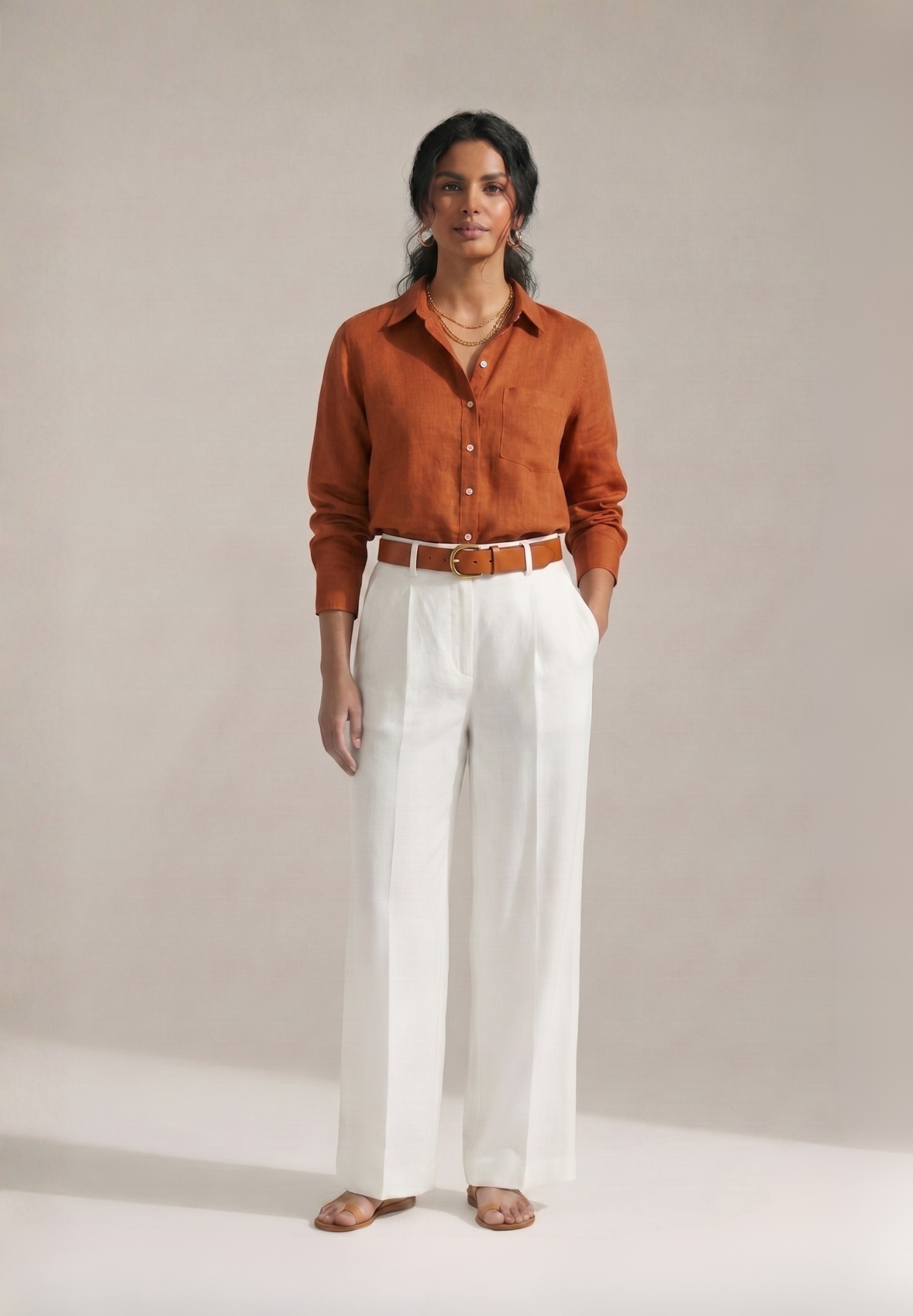 RUST COTTON SHIRT