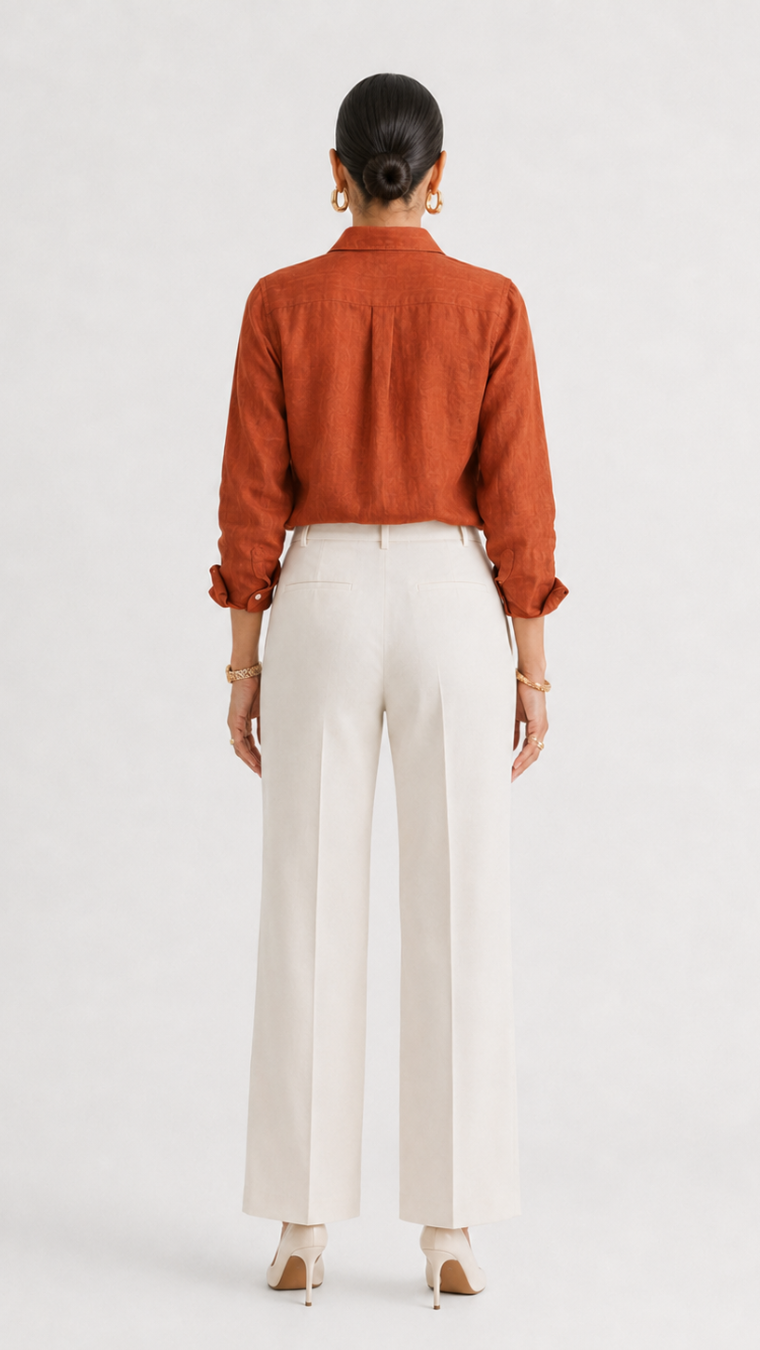 DRAGON FLY EMBROIDERED SHIRT RUST