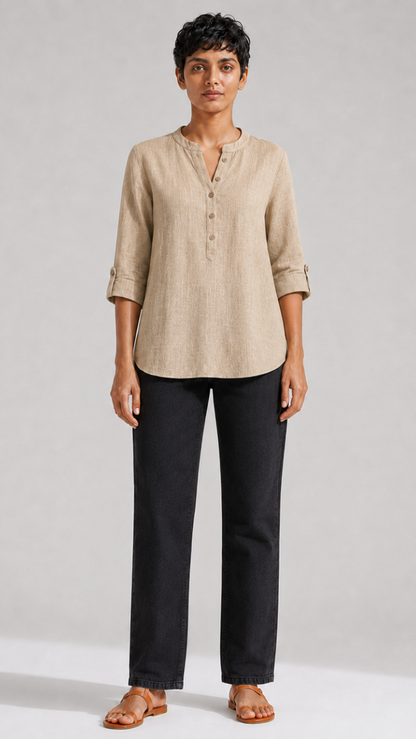 BEIGE PURE COTTON TUNIC