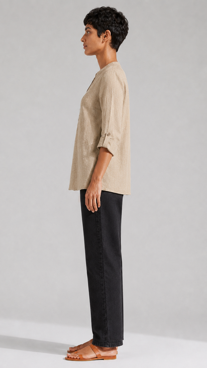BEIGE PURE COTTON TUNIC
