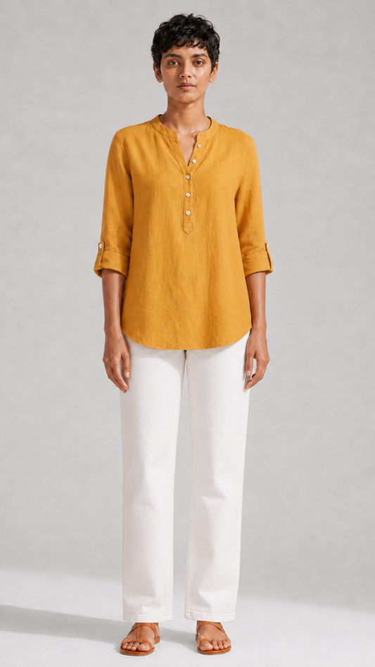 YELLOW PURE COTTON TUNIC