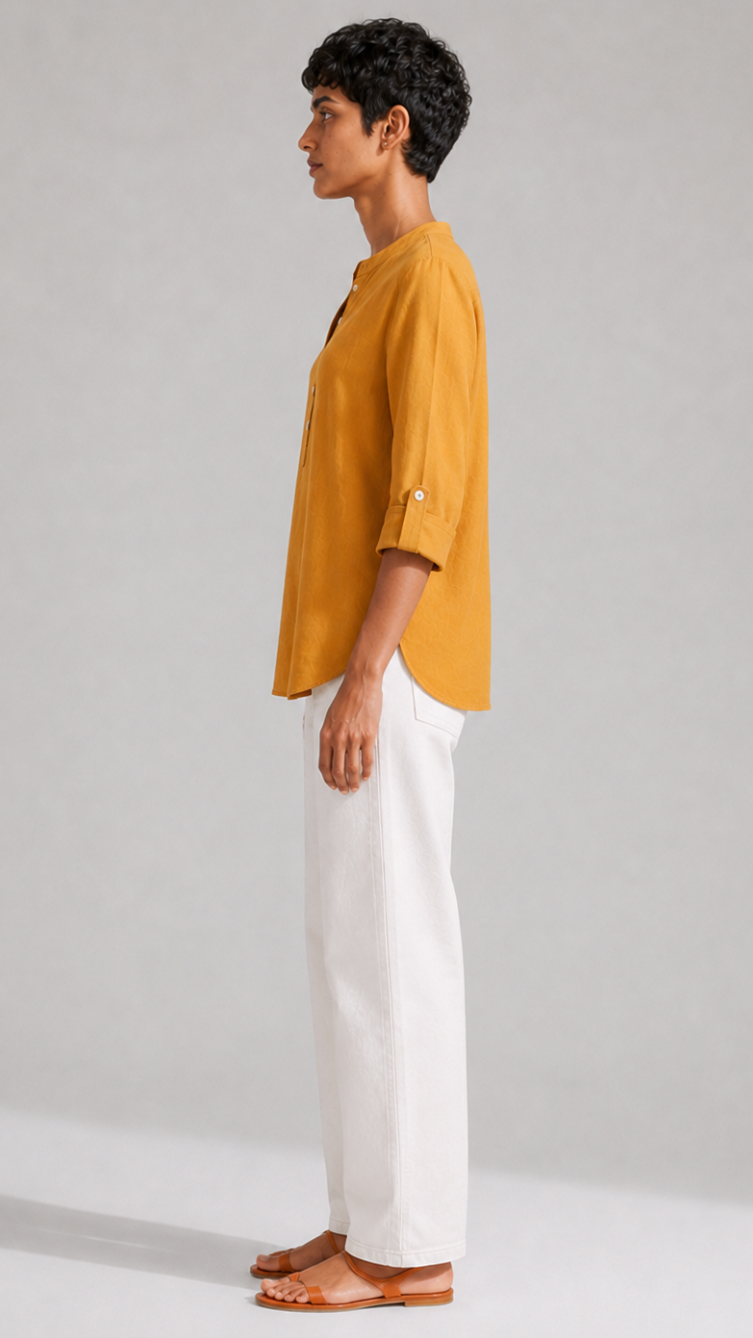 YELLOW PURE COTTON TUNIC