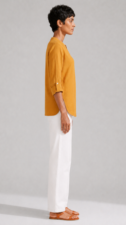 YELLOW PURE COTTON TUNIC