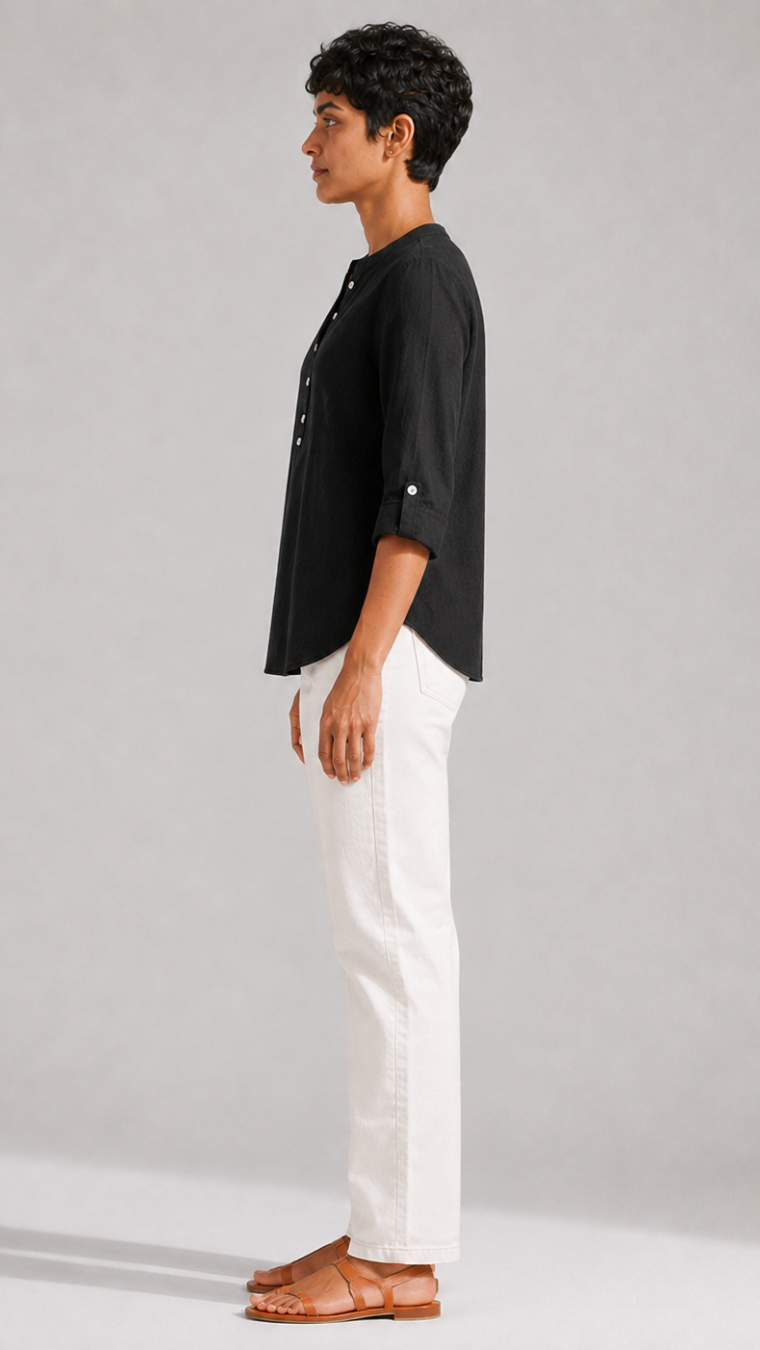 BLACK PURE COTTON TUNIC