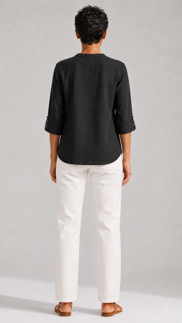 BLACK PURE COTTON TUNIC