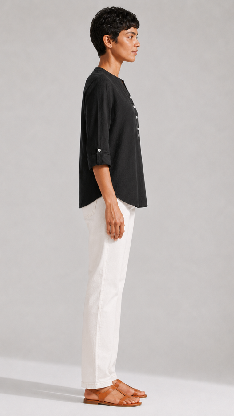 BLACK PURE COTTON TUNIC