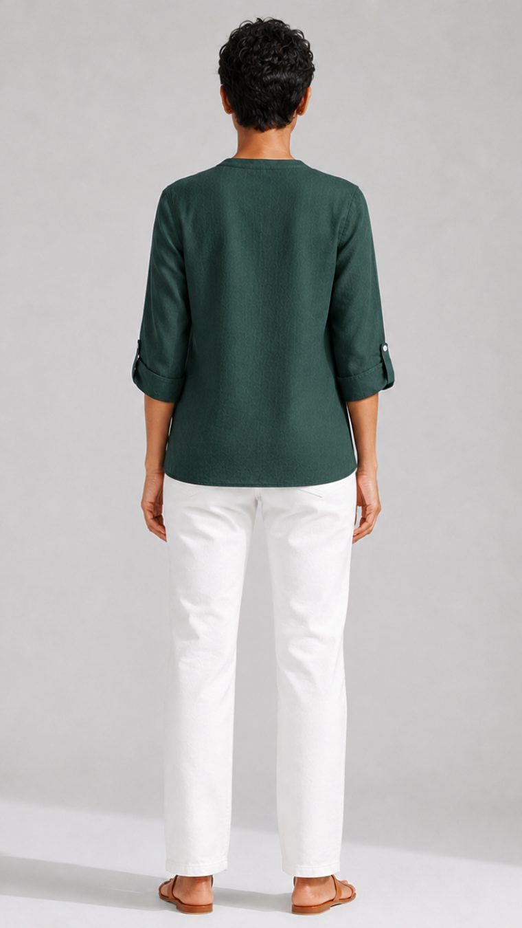 GREEN PURE COTTON TUNIC