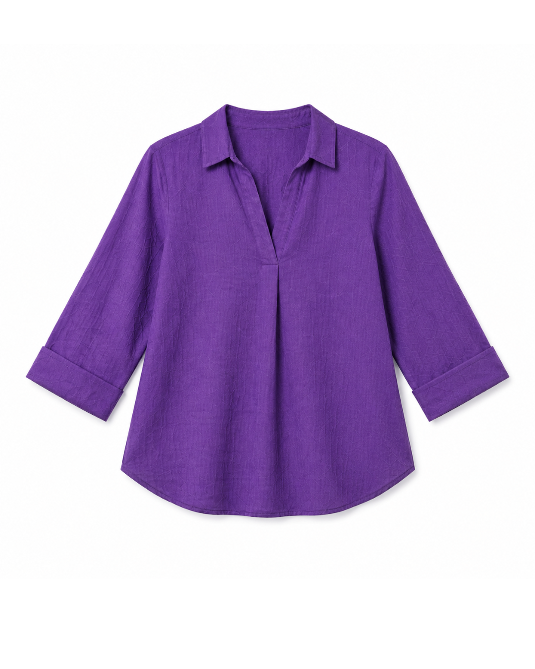 PURPLE FRONT PLEATED COTTON TOP
