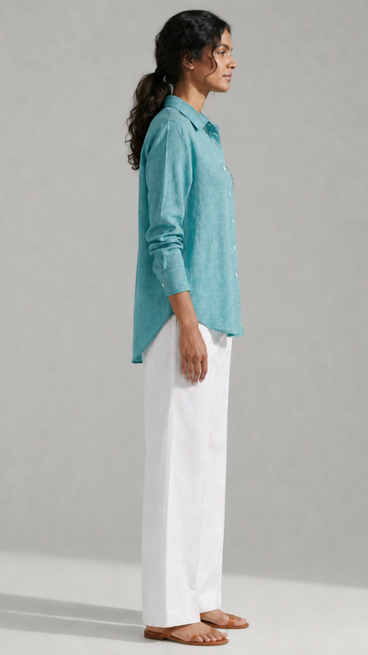 HAPPY BEE EMBROIDERED SHIRT SEA