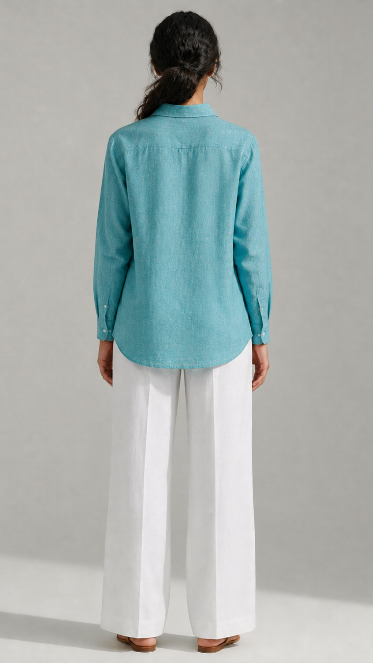 HAPPY BEE EMBROIDERED SHIRT SEA