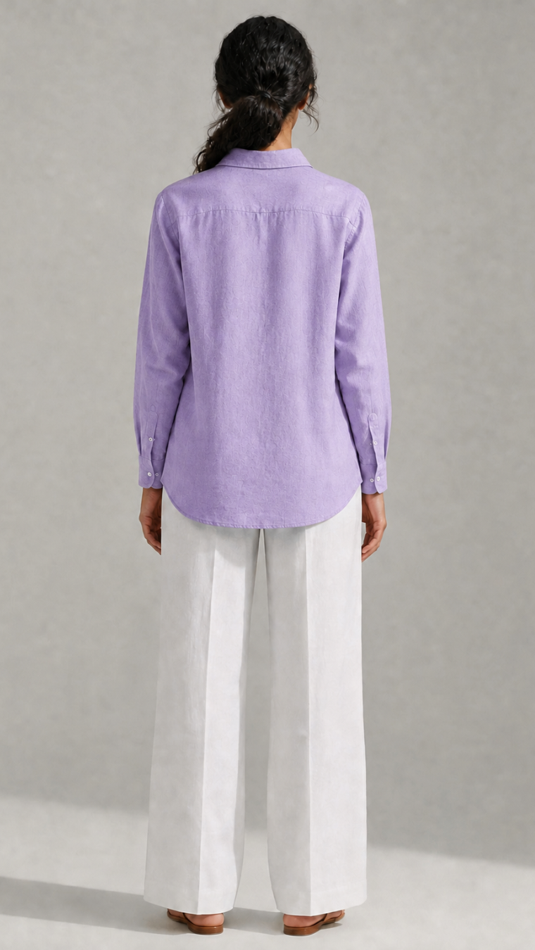 HAPPY BEE EMBROIDERED SHIRT LEVENDER