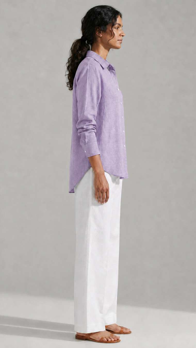 HAPPY BEE EMBROIDERED SHIRT LEVENDER
