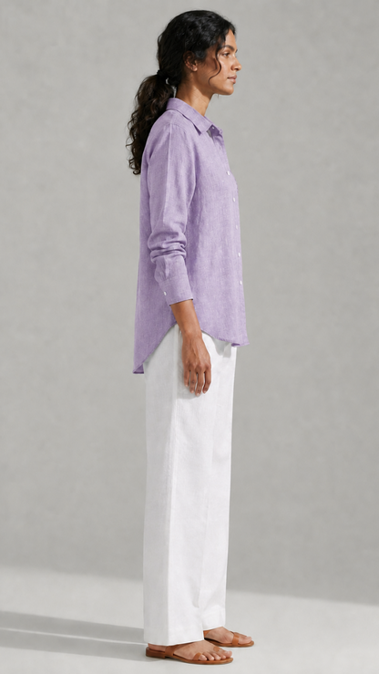 HAPPY BEE EMBROIDERED SHIRT LEVENDER