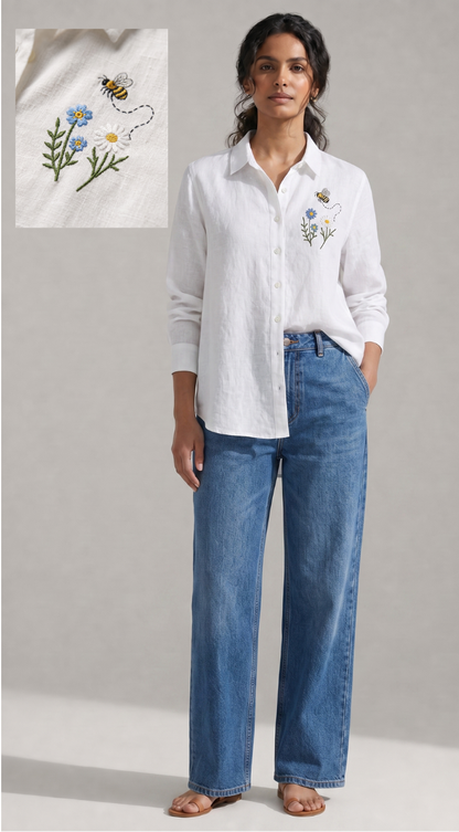 HAPPY BEE EMBROIDERED SHIRT