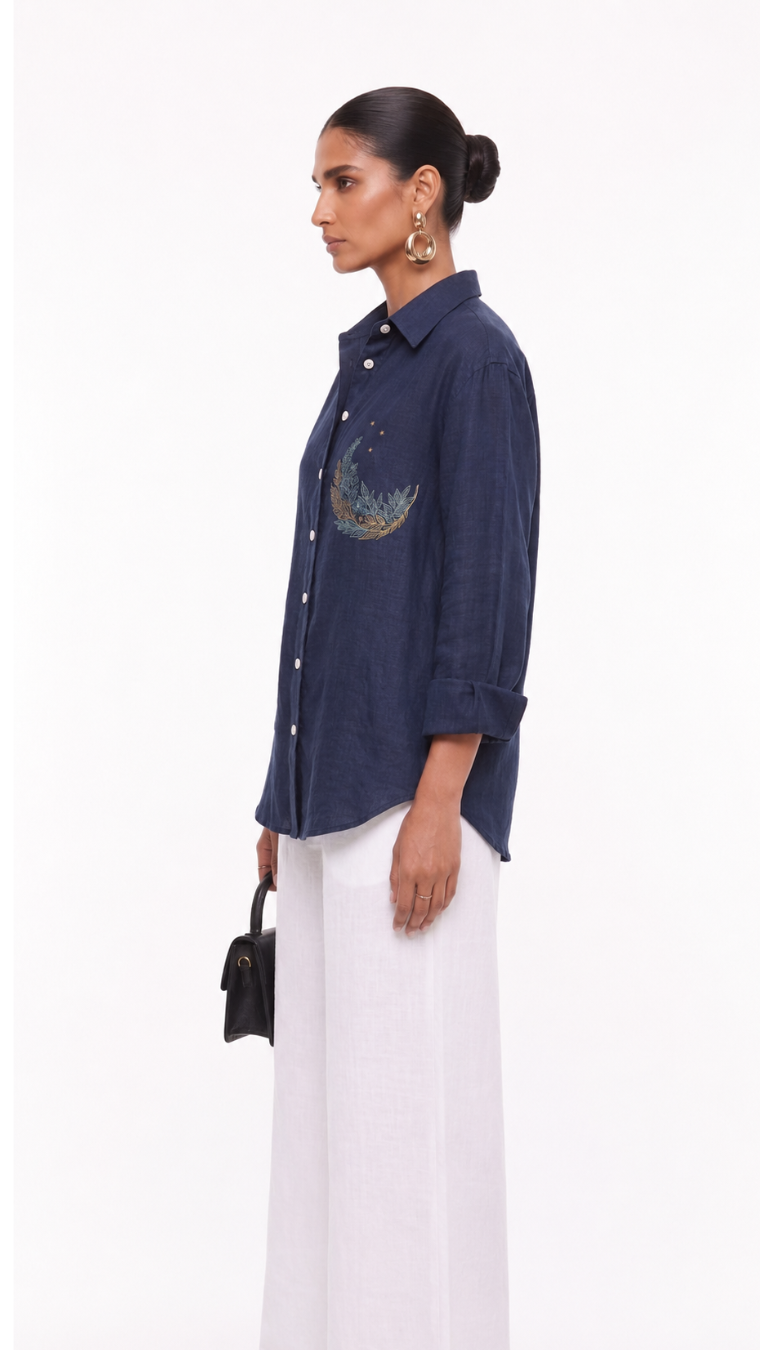 Nightbloom EMBROIDERED SHIRT DENIM