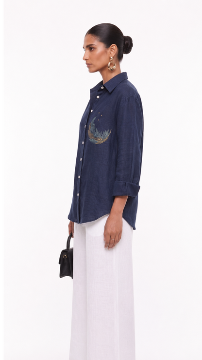 Nightbloom EMBROIDERED SHIRT DENIM