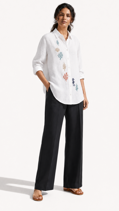 Sea Dream Embroidery Shirt