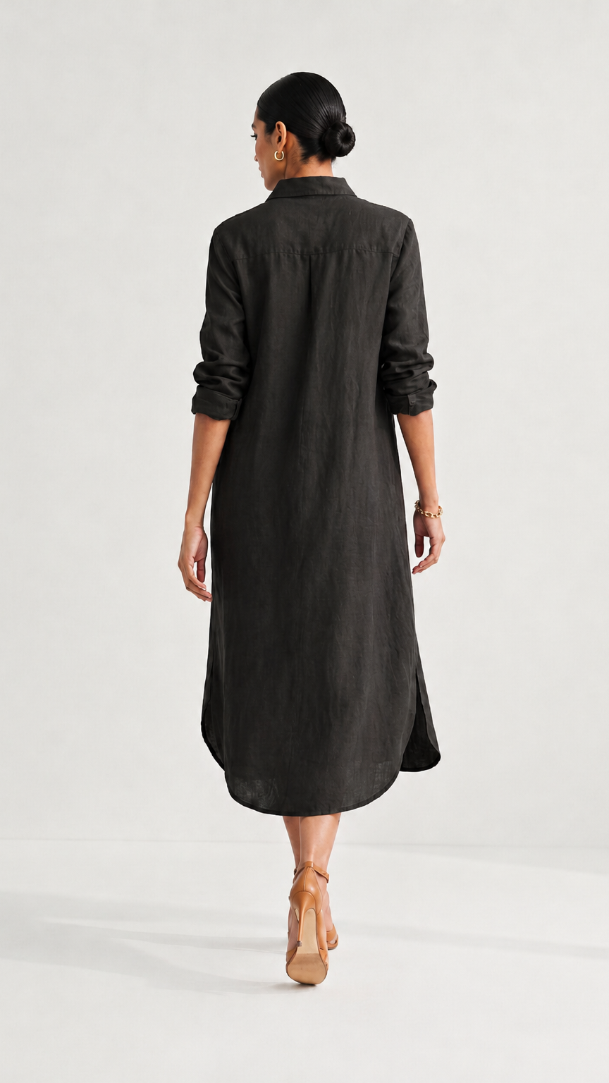 Daisy Bloom Linen Shirt Dress