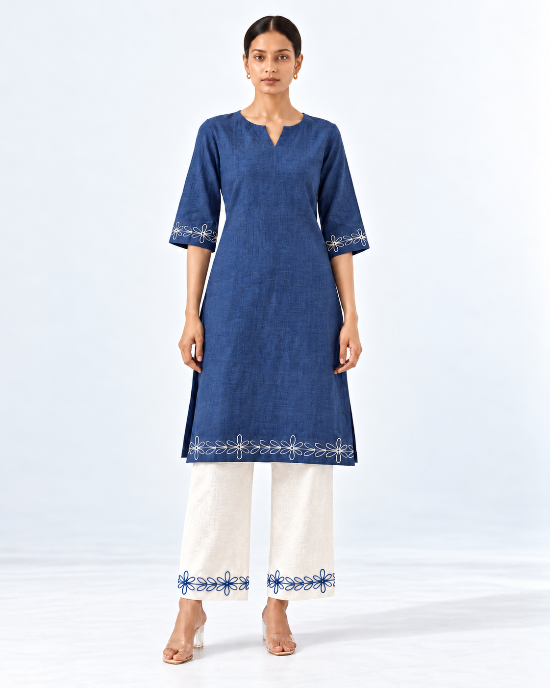 INDIGO BLUE EMBROIDERY CORDSET