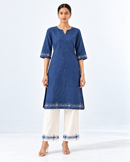 INDIGO BLUE EMBROIDERY CORDSET