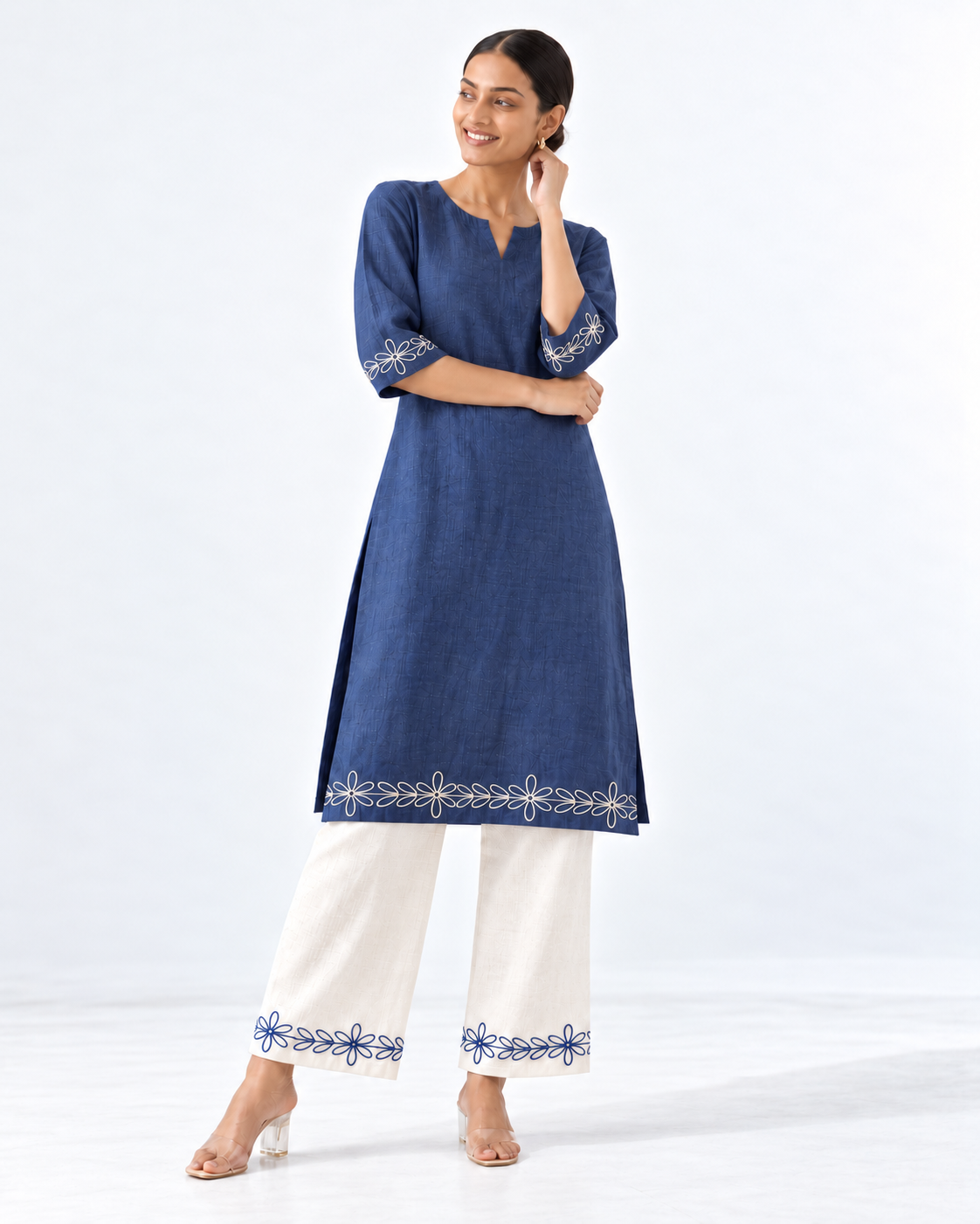 INDIGO BLUE EMBROIDERY CORDSET
