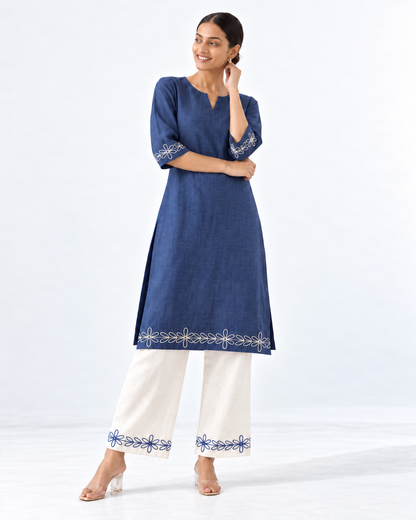 INDIGO BLUE EMBROIDERY CORDSET