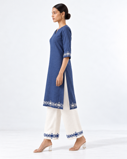 INDIGO BLUE EMBROIDERY CORDSET