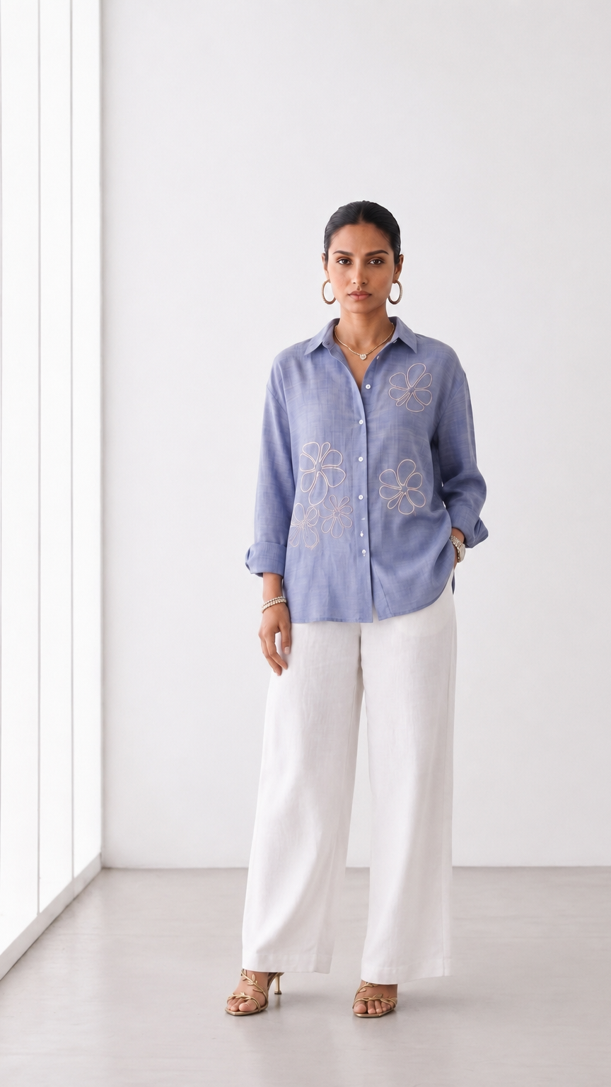 Ivy Embroidered Cotton Shirt