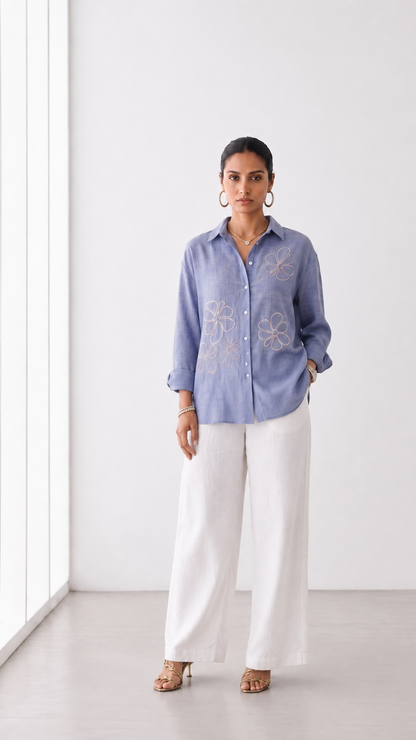 Ivy Embroidered Cotton Shirt