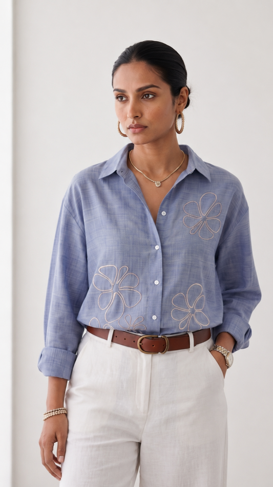 Ivy Embroidered Cotton Shirt