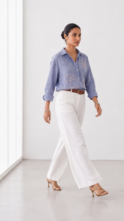 Ivy Embroidered Cotton Shirt