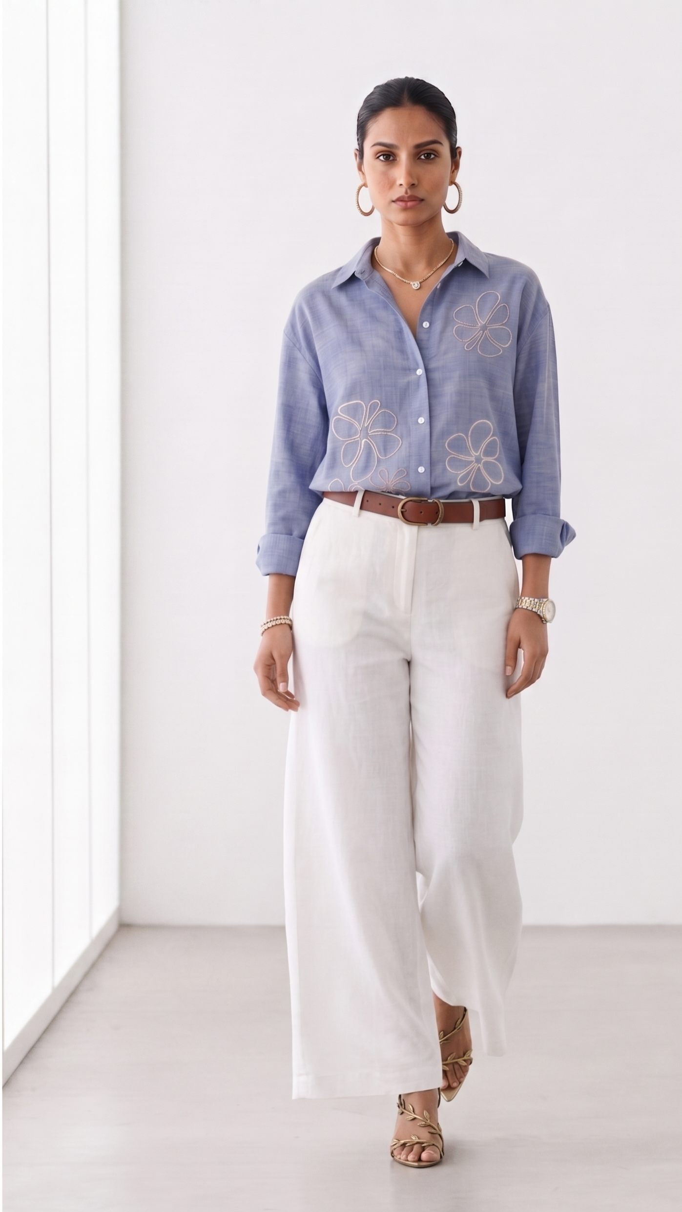 Ivy Embroidered Cotton Shirt