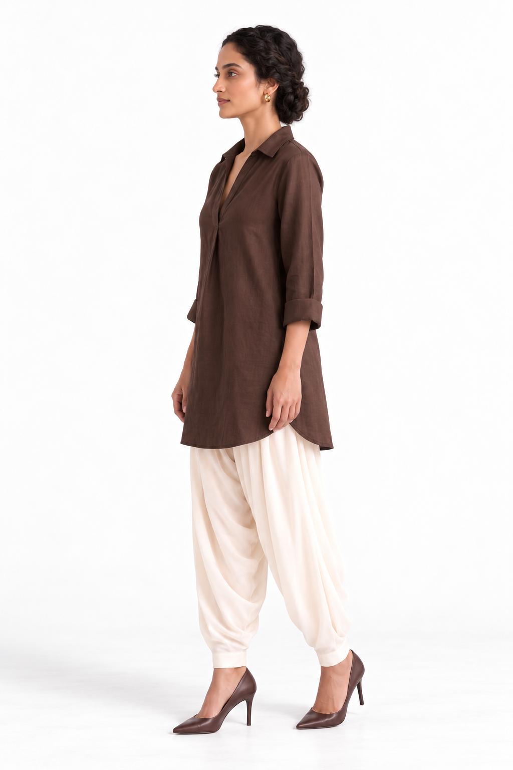 BROWN SHIRT KURTA
