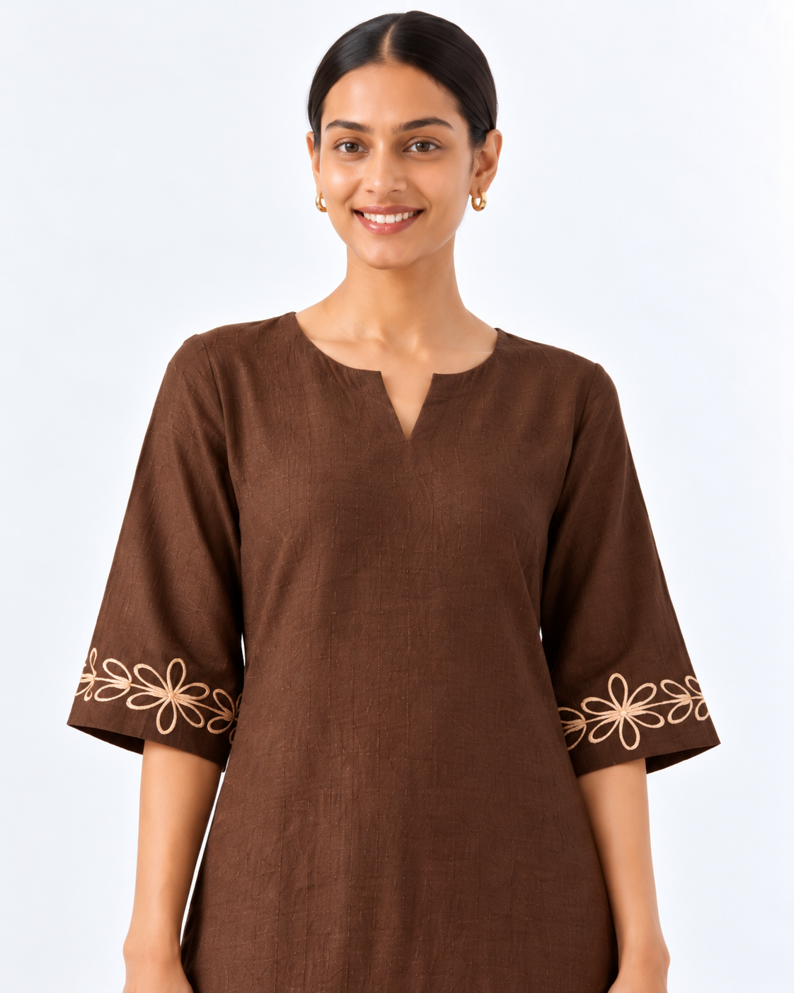 COFFEE BROWN EMBROIDERY CORDSET