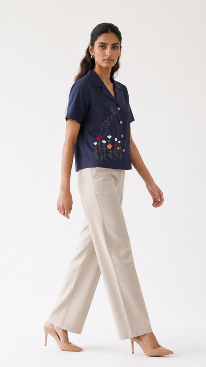 Garden Sprig Cotton Shirt