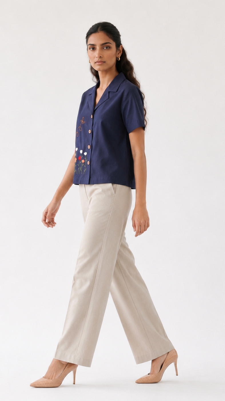 Garden Sprig Cotton Shirt