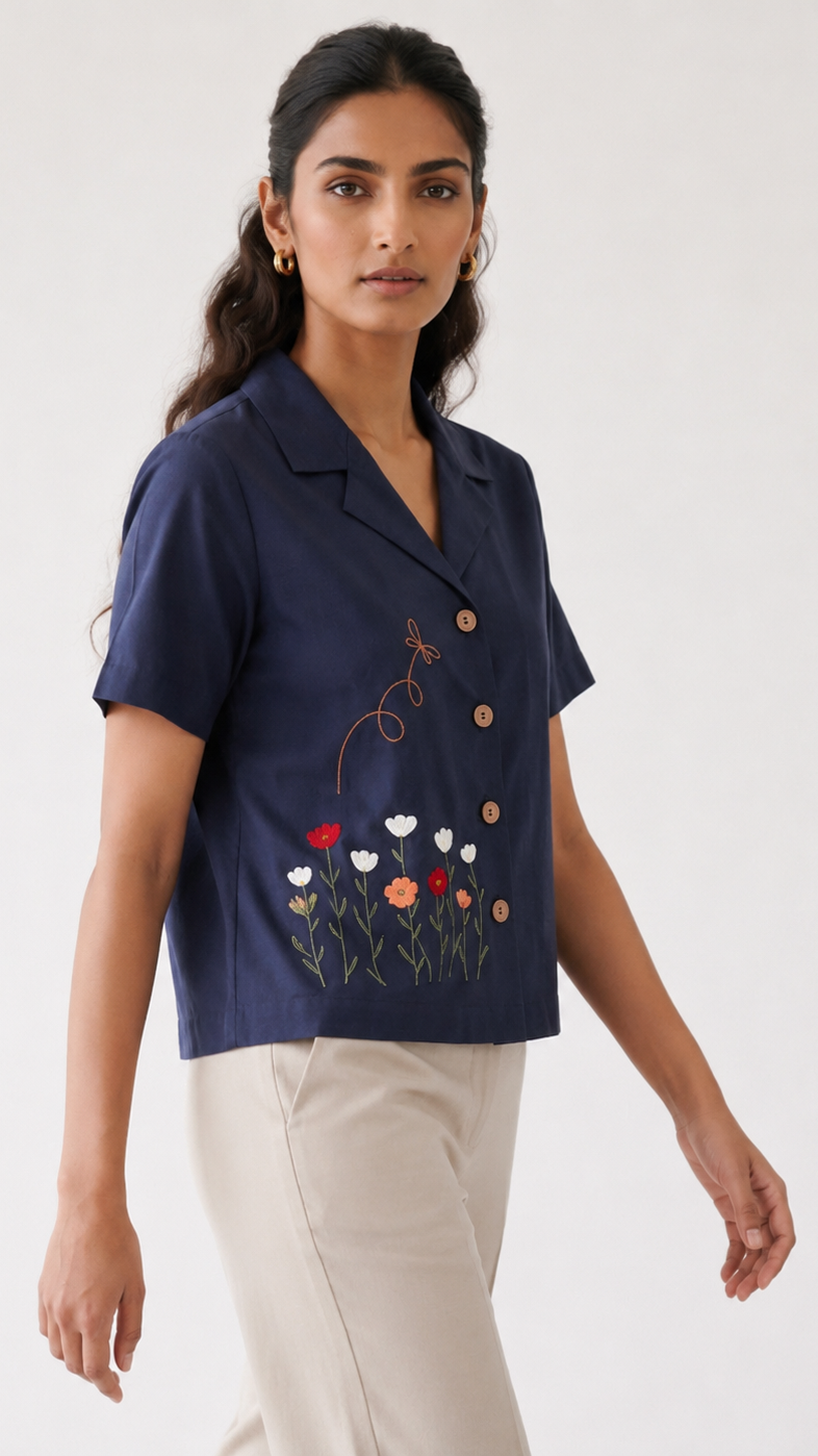 Garden Sprig Cotton Shirt