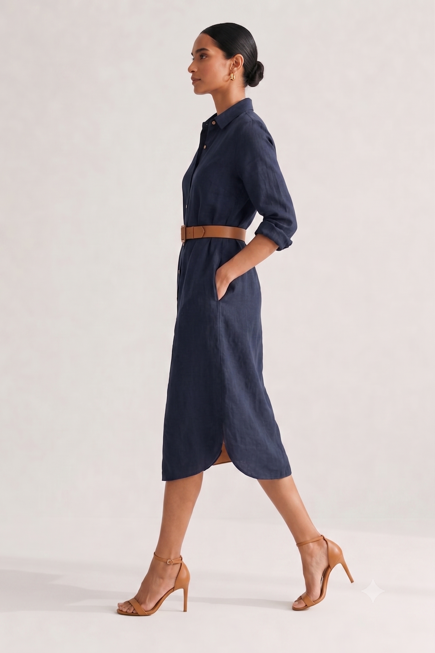 Bluesky Cotton Shirt Dress – Navy