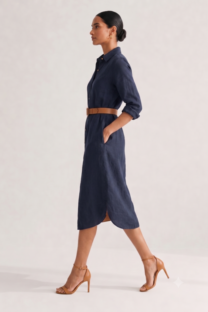 Bluesky Cotton Shirt Dress – Navy