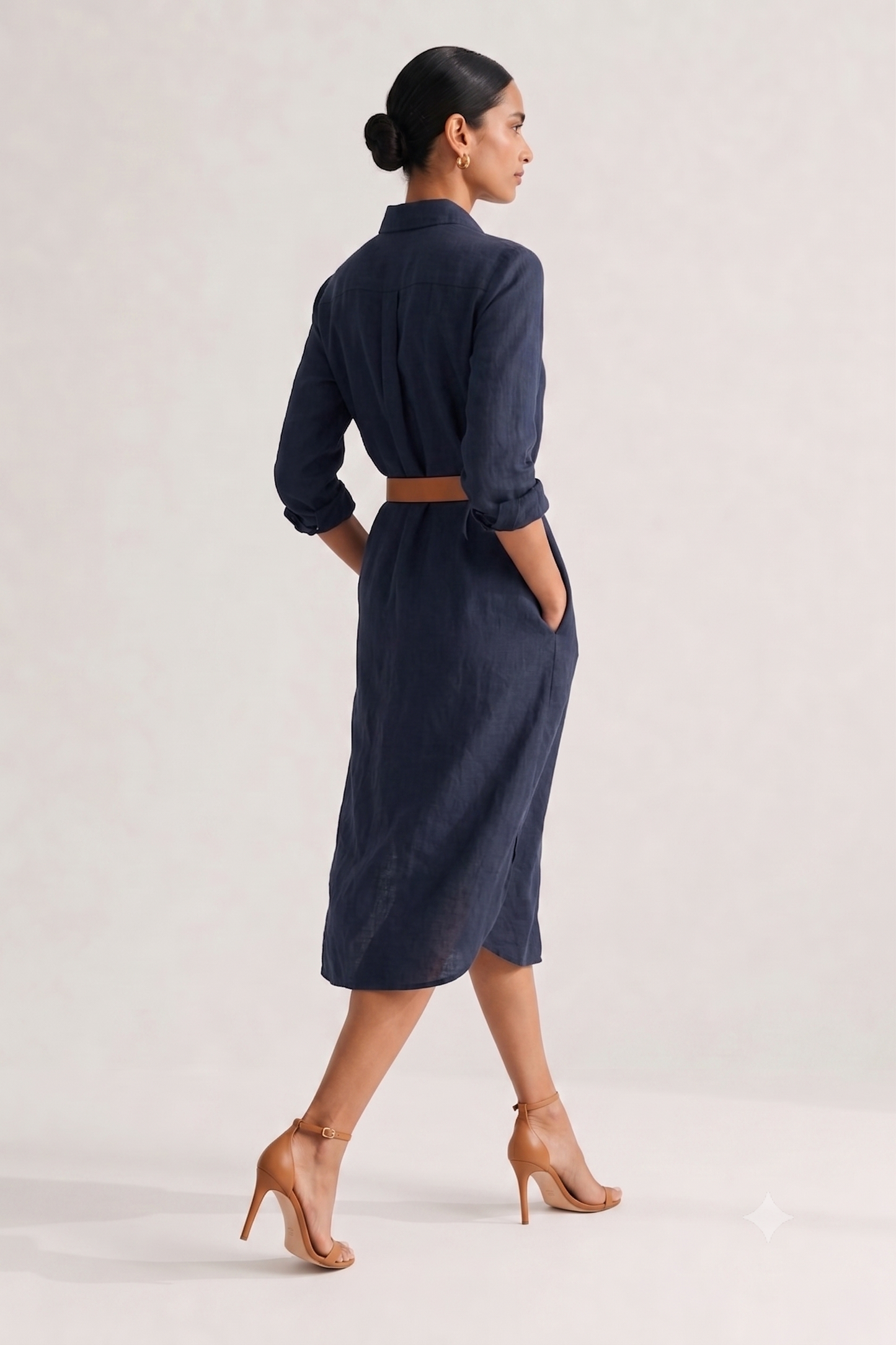 Bluesky Cotton Shirt Dress – Navy
