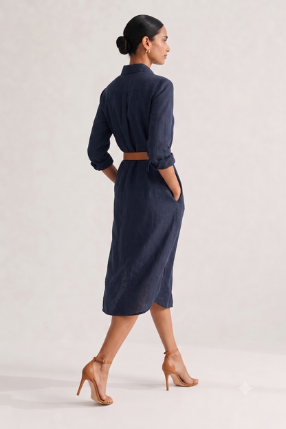 Bluesky Cotton Shirt Dress – Navy