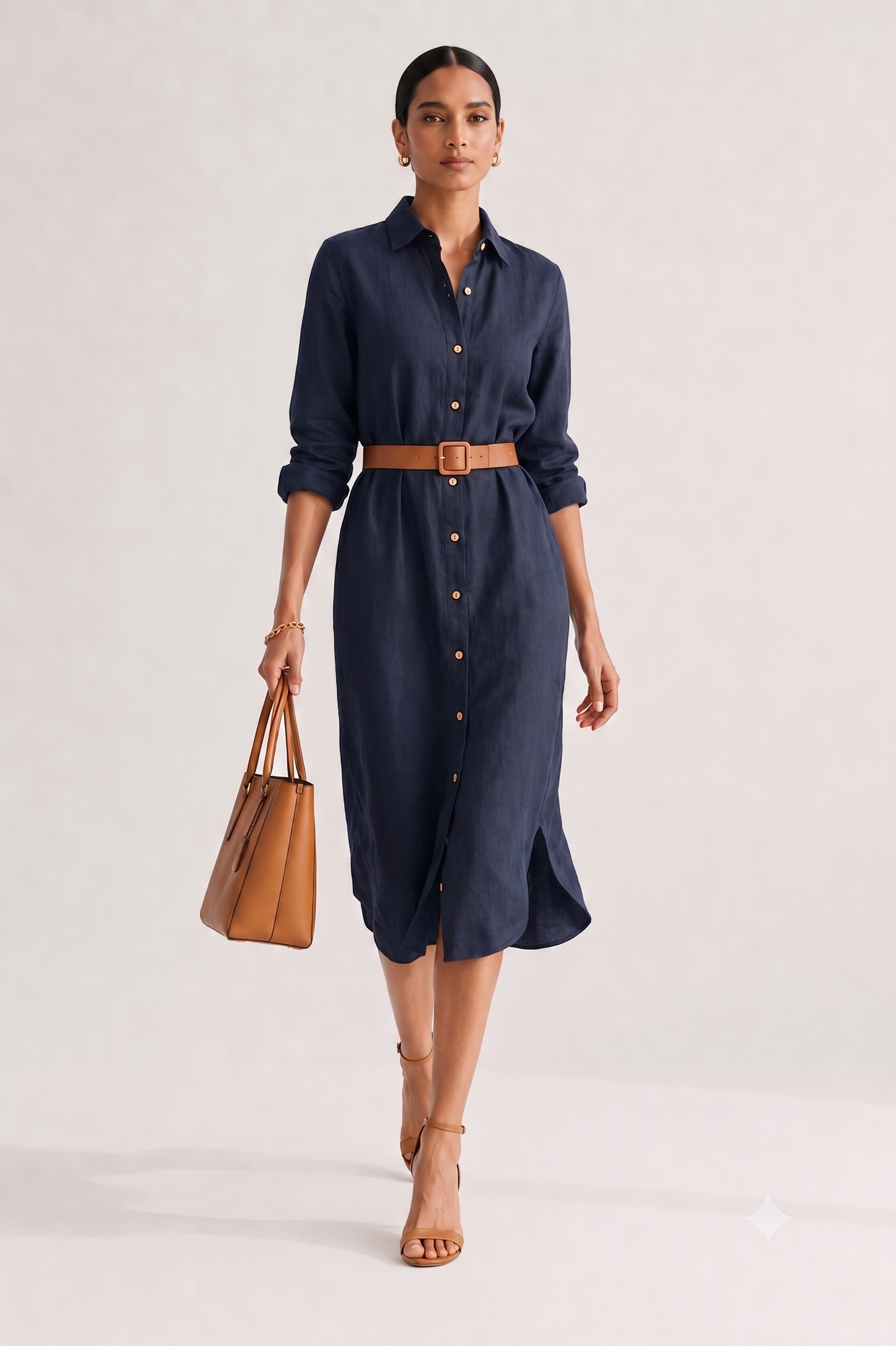 Bluesky Cotton Shirt Dress – Navy
