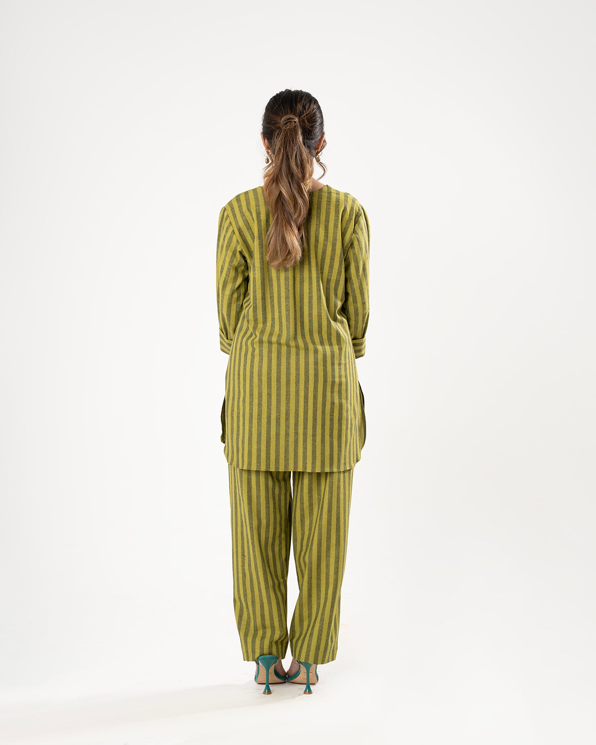 Olive Serenity Lines Co-ord Set