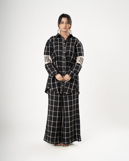 Black Windowpane Check Co-ord Set